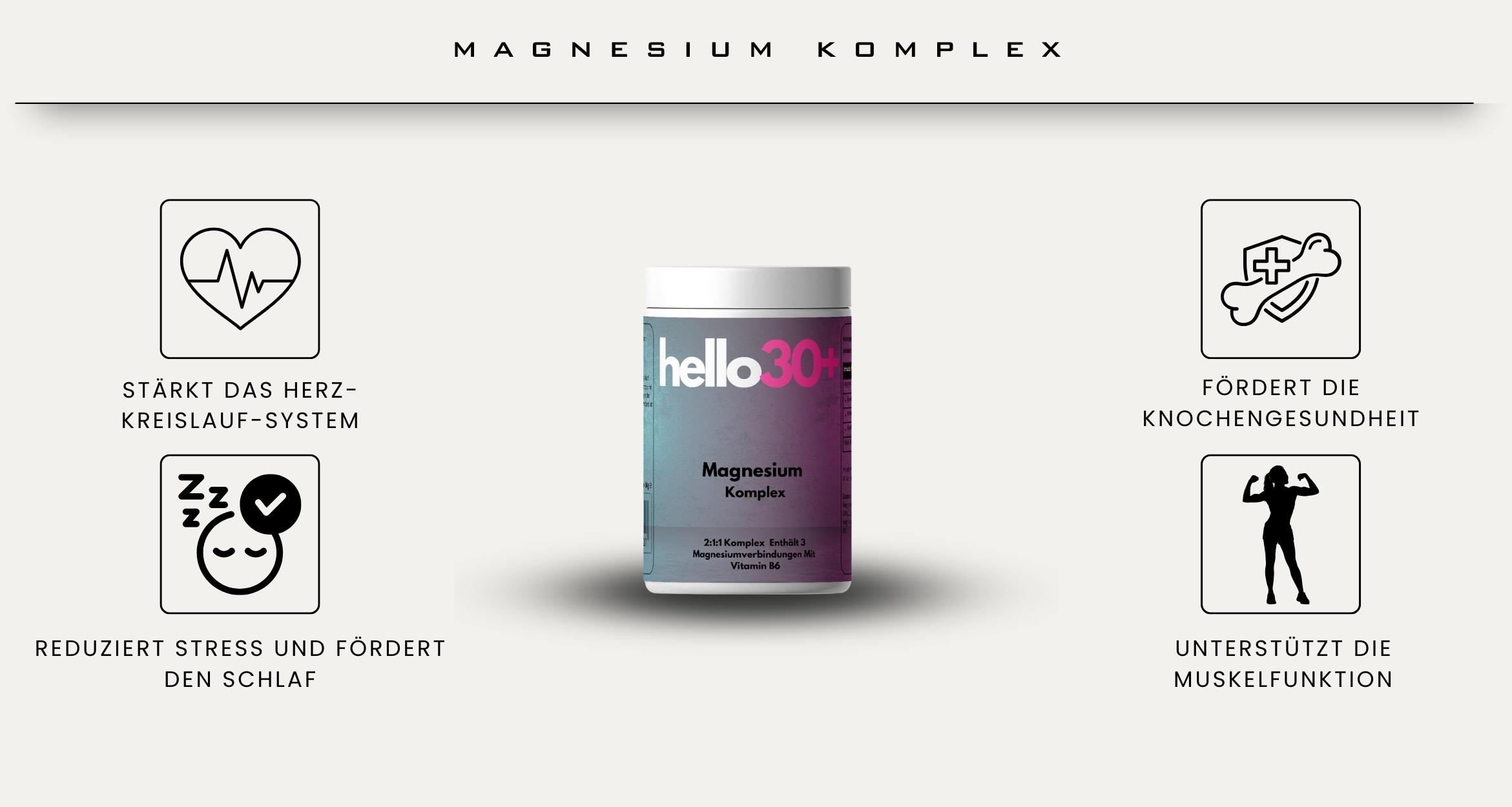 Magnesium Komplex Kapseln – Stressreduktion und Muskelentspannung für Frauen ab 30